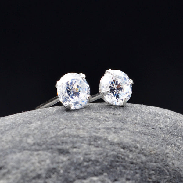 Diamond Dot Silver Stud Earrings Polyanna