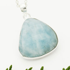 Aquamarine Crystal Simple Necklace