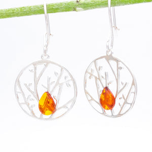Large Round Circe Tree Branch Earrings