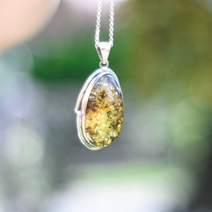 One of a Kind Large Amber Pendant Necklace