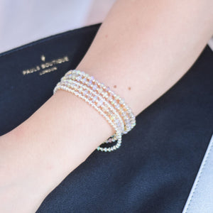 Opal Gemstone Dainty Minimalist Silver Bracelet