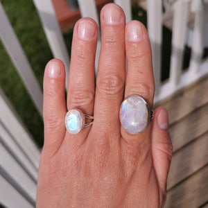 Simple Moonstone Crystal Ring Size M O Q