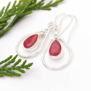 Statement Ruby Earrings Birthstone Jewellery