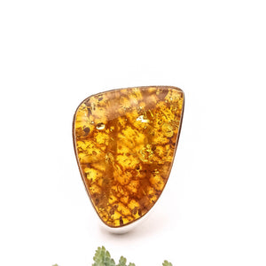 Large Baltic Amber Triangle Ring Size 9 S
