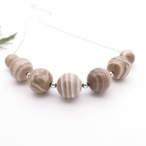 Chunky Gemstone Sterling Silver Beaded Necklace